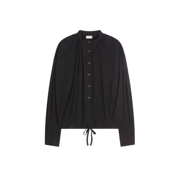 Dries Van Noten Loose cotton blouse in Black | Tops | Coveti