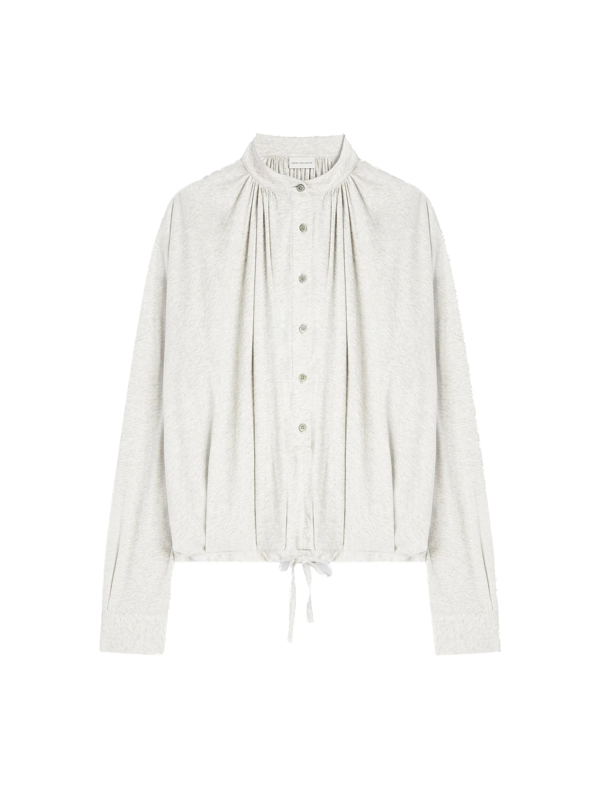 Dries Van Noten Loose cotton blouse in Grey Melange | Tops | Coveti Dries Van Noten Loose cotton blouse in Grey Melange | Tops | Coveti