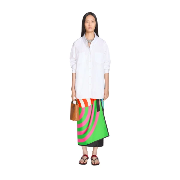 Loose cotton poplin shirt in White - Image 2