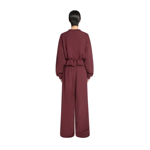 Loose cotton sweatpants in Burgundy Melange - Image 4
