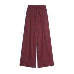 Dries Van Noten Loose cotton sweatpants in Burgundy Melange | Pants | Coveti