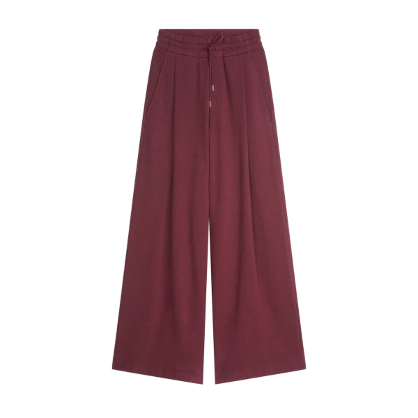 Loose cotton sweatpants in Burgundy Melange