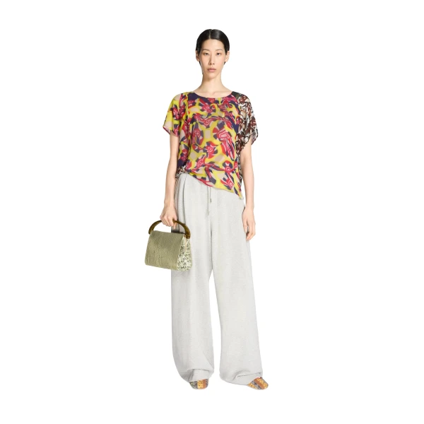 Loose cotton sweatpants in Grey Melange - Image 2