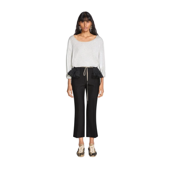 Loose long sleeve top in Grey Melange - Image 2