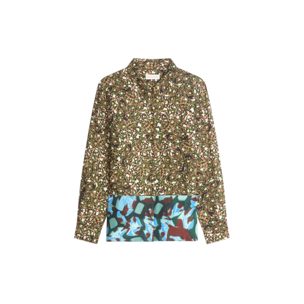 Dries Van Noten Loose viscose shirt in Bottle | Tops | Coveti
