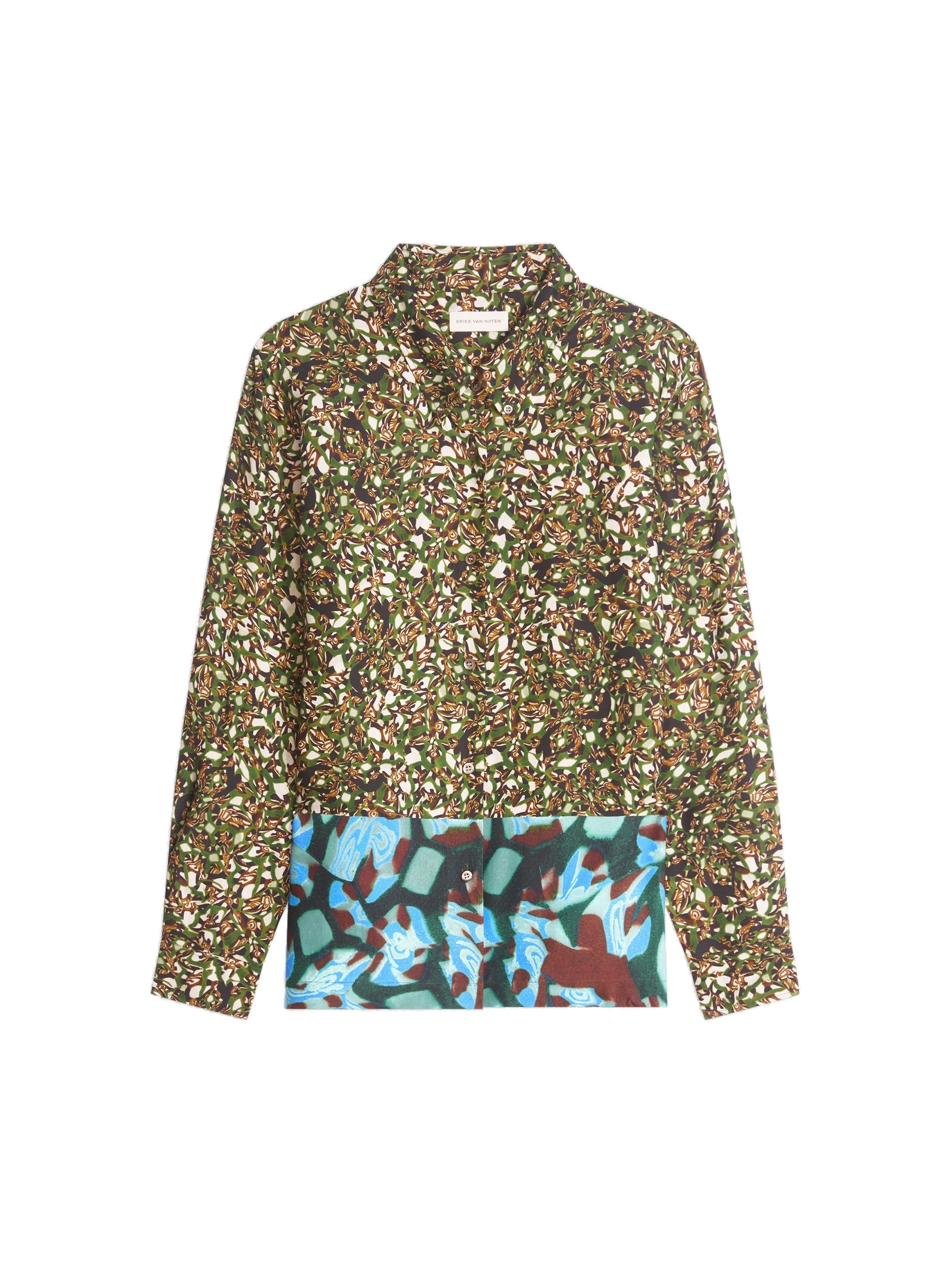 Dries Van Noten Loose viscose shirt in Bottle | Tops | Coveti Dries Van Noten Loose viscose shirt in Bottle | Tops | Coveti