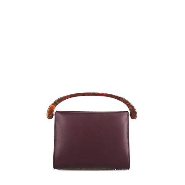 Medium leather bag in Bordeaux - Image 4