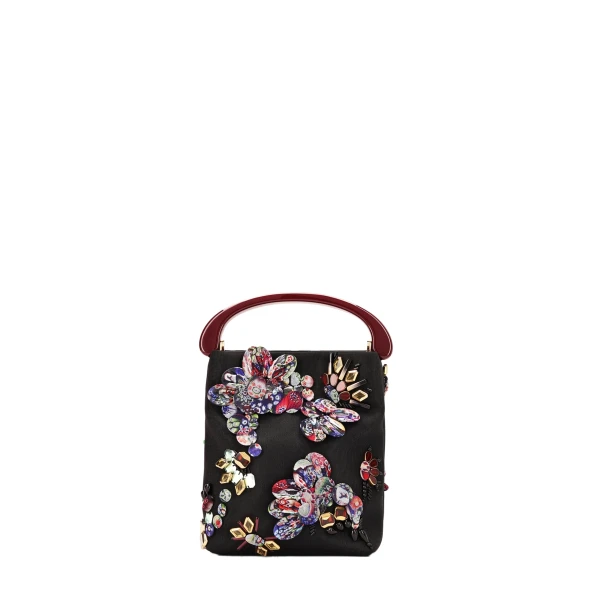 Micro embroidered bag in Black - Image 2