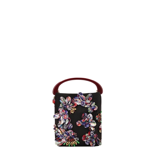 Micro embroidered bag in Black - Image 4