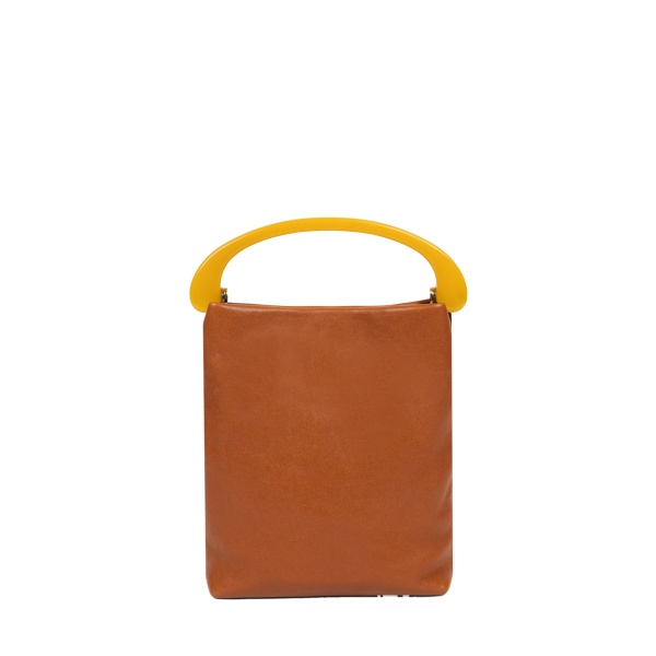 Dries Van Noten Micro leather bag in Tan