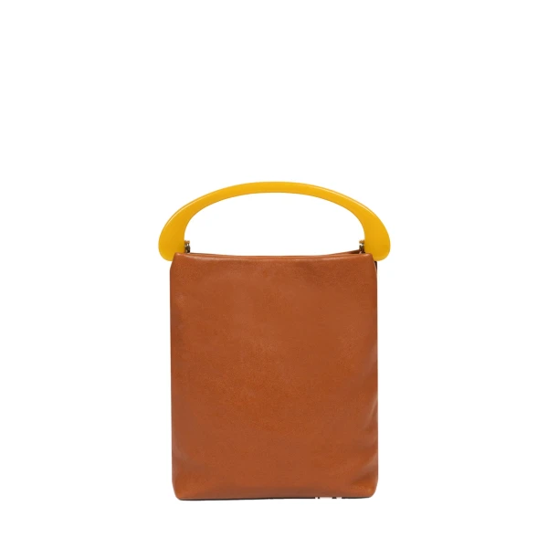 Dries Van Noten Micro leather bag in Tan