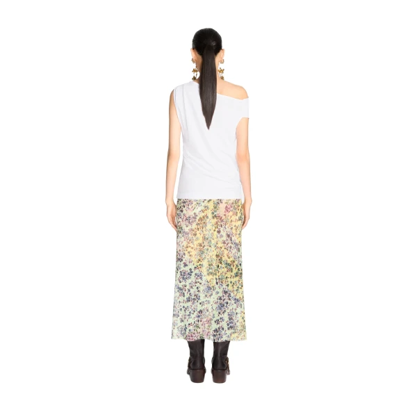 Off-shoulder jersey top in White - Image 4