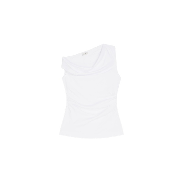 Dries Van Noten Off-shoulder jersey top in White | Tops | Coveti
