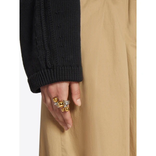 Ornamented beaded ring in Silver - Image 2