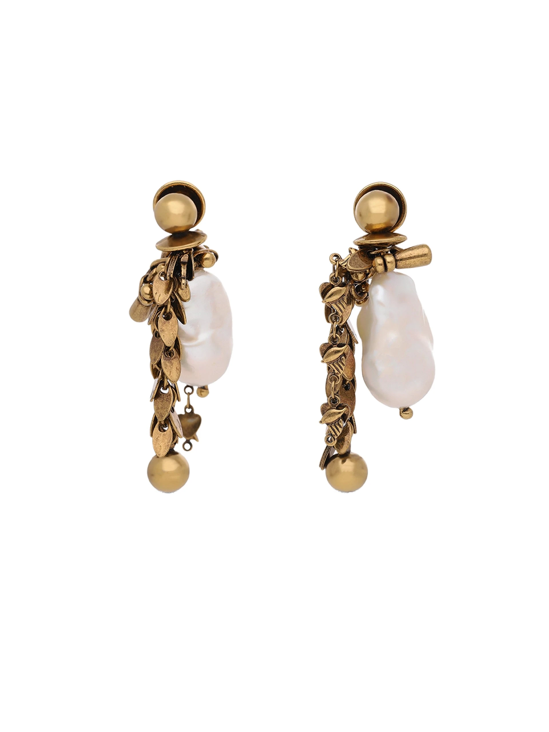 Dries Van Noten Ornamented pendant earrings in Old Brass | Earrings | Coveti Dries Van Noten Ornamented pendant earrings in Old Brass