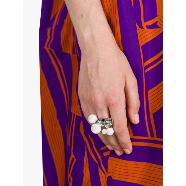 Ornamented shell ring in Silver - Image 2