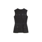 Dries Van Noten Overdyed utility top in Black | Tops | Coveti