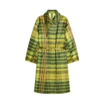 Dries Van Noten Oversized checked coat in Neon Yellow | Coats | Coveti