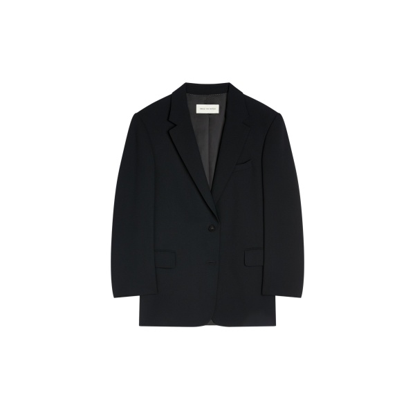 Dries Van Noten Oversized crepe blazer in Black | Jackets | Coveti