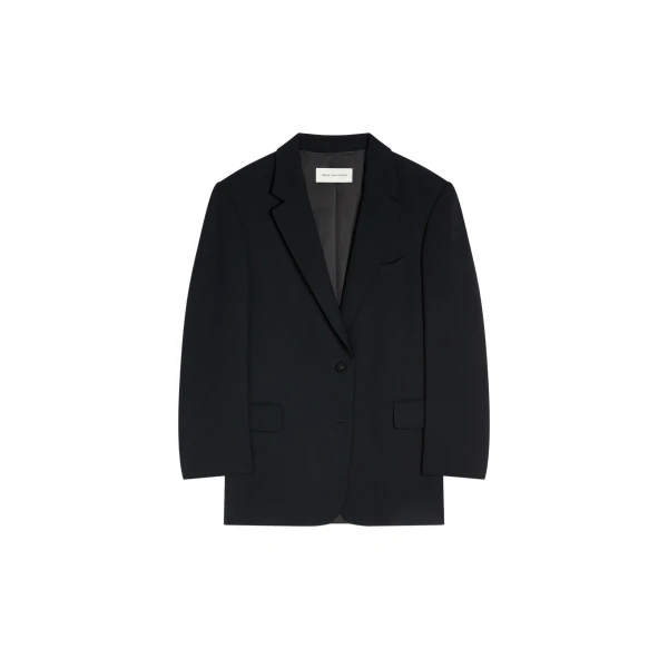Dries Van Noten Oversized crepe blazer in Black | Jackets | Coveti