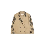 Dries Van Noten Oversized embroidered blazer in Camel | Jackets | Coveti