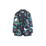 Dries Van Noten Oversized moiré blazer in Petrol | Jackets | Coveti