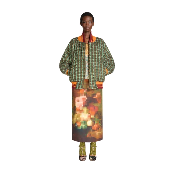 Oversized seersucker bomber in Khaki - Image 2