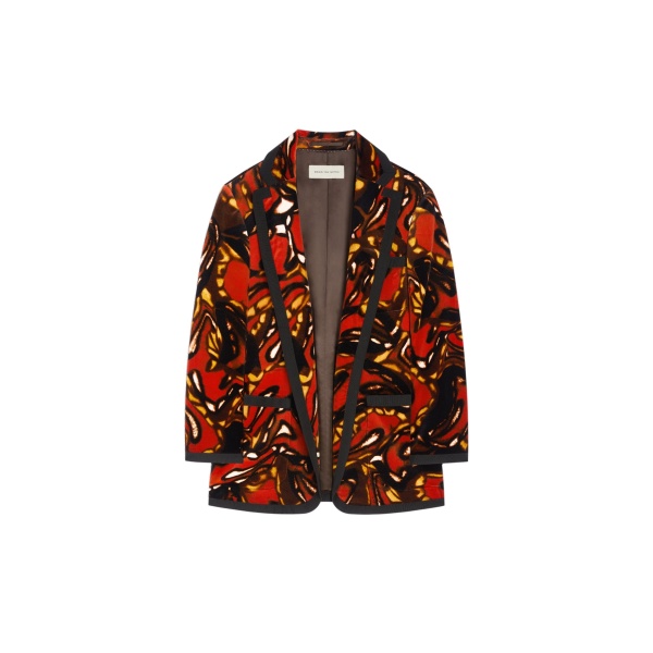 Dries Van Noten Oversized velvet blazer in Rust | Jackets | Coveti
