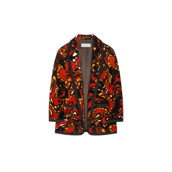 Dries Van Noten Oversized velvet blazer in Rust | Jackets | Coveti