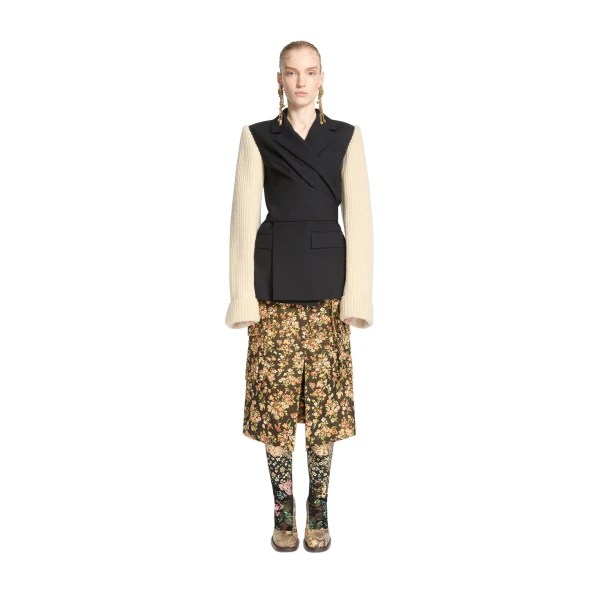 Patchwork leather boots in Forest - Image 5