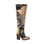 Dries Van Noten Patchwork leather boots in Forest