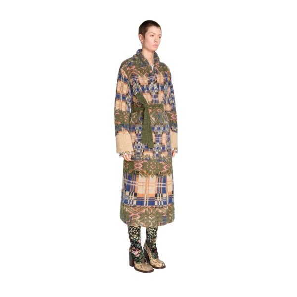 Patchwork wool cardigan in Ecru - Image 3