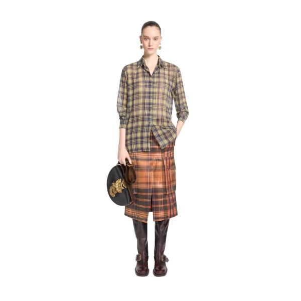 Pleated shirt in Khaki - Image 2