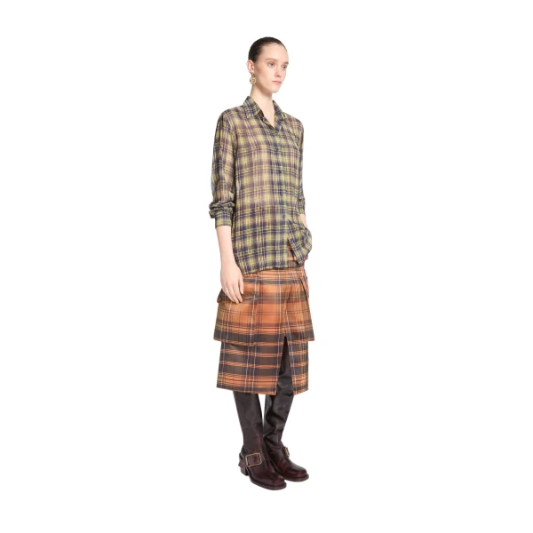 Pleated shirt in Khaki - Image 3