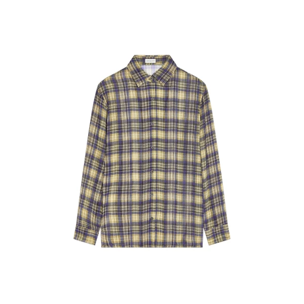 Dries Van Noten Pleated shirt in Khaki | Tops | Coveti