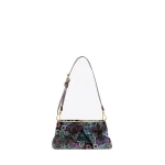Dries Van Noten Pleated velvet clutch in Purple