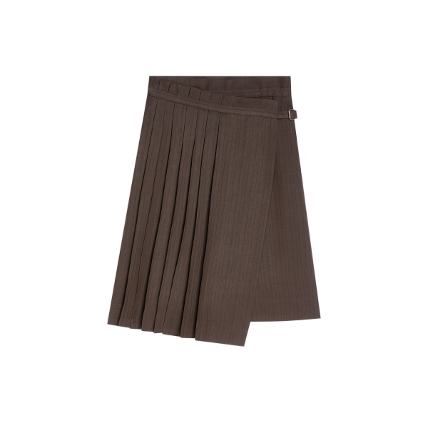 Dries Van Noten Pleated viscose skirt in Brown | Skirts | Coveti