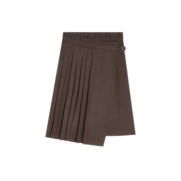 Dries Van Noten Pleated viscose skirt in Brown | Skirts | Coveti