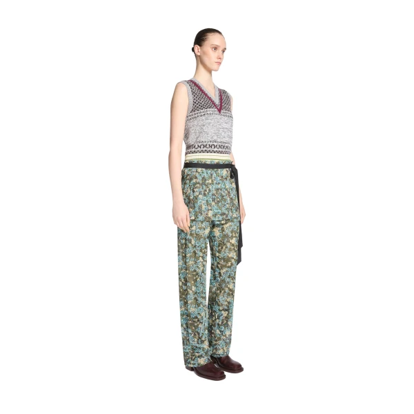 Pleated wrap skirt in Sky - Image 3