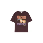 Dries Van Noten Printed cotton tee in Burgundy | Tops | Coveti