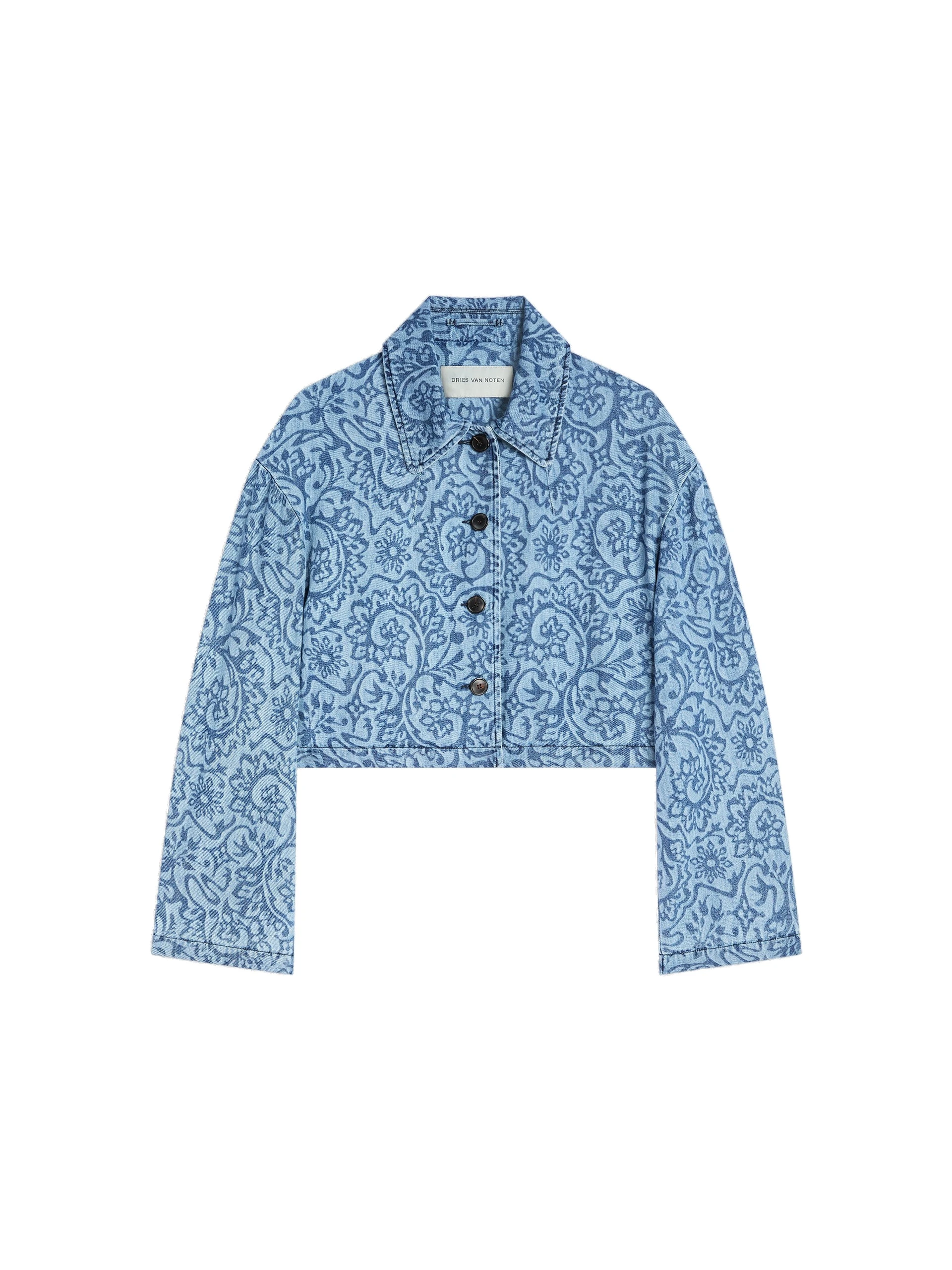 Dries Van Noten Printed denim jacket in Blue | Jackets | Coveti Dries Van Noten Printed denim jacket in Blue | Jackets | Coveti
