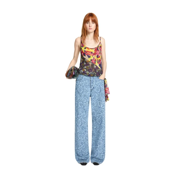 Printed denim pants in Blue - Image 2