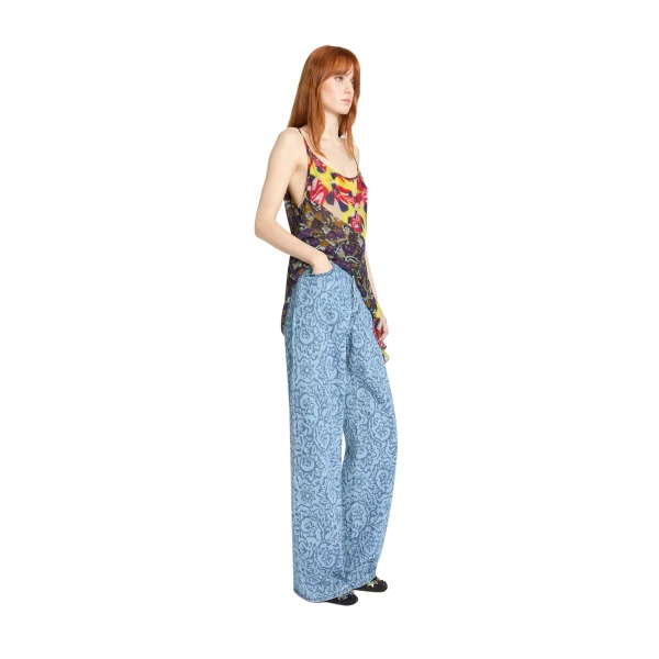 Printed denim pants in Blue - Image 3