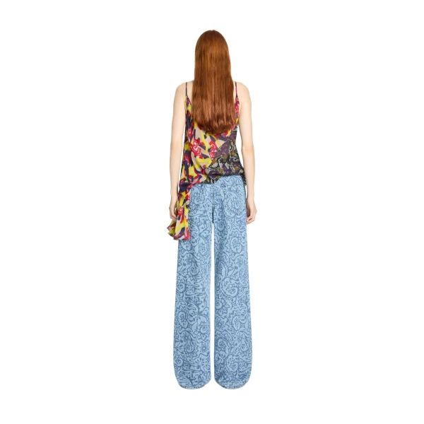 Printed denim pants in Blue - Image 4