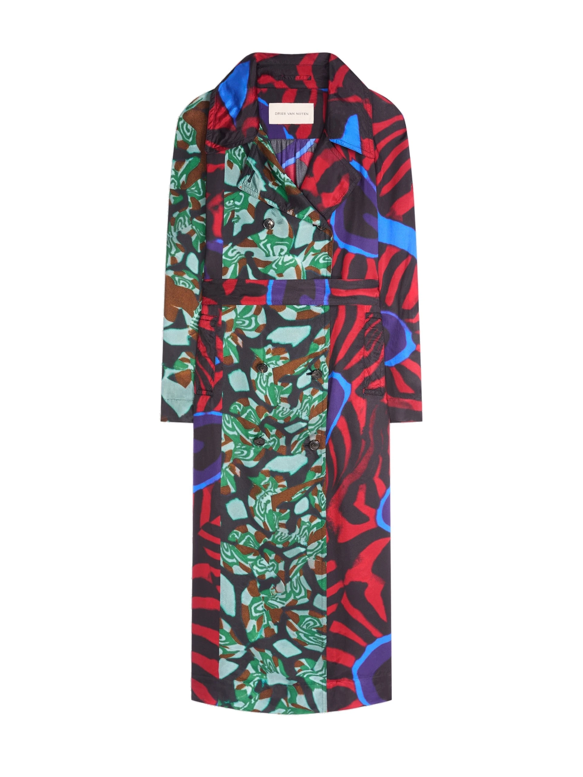 Dries Van Noten Printed mac in Red | Coats | Coveti Dries Van Noten Printed mac in Red | Coats | Coveti