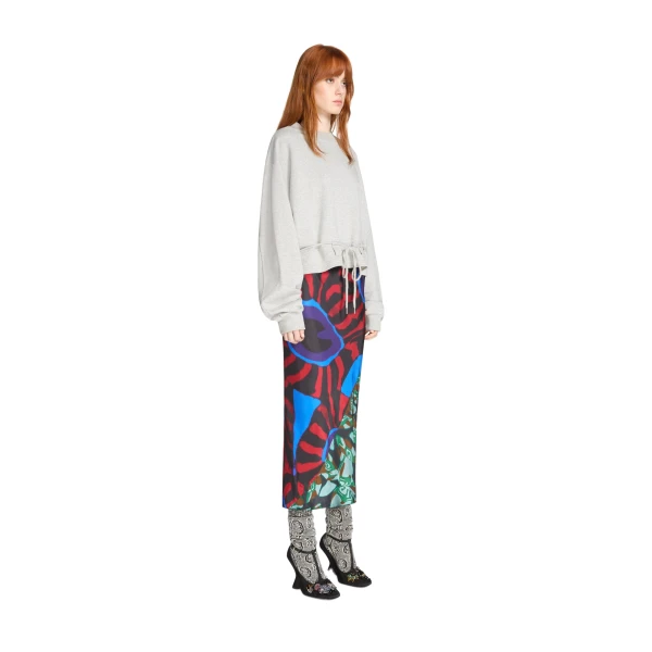 Printed midi skirt in Red - Image 3
