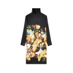 Dries Van Noten Printed silk dress in Black | Dresses | Coveti