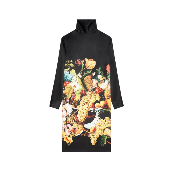 Dries Van Noten Printed silk dress in Black | Dresses | Coveti