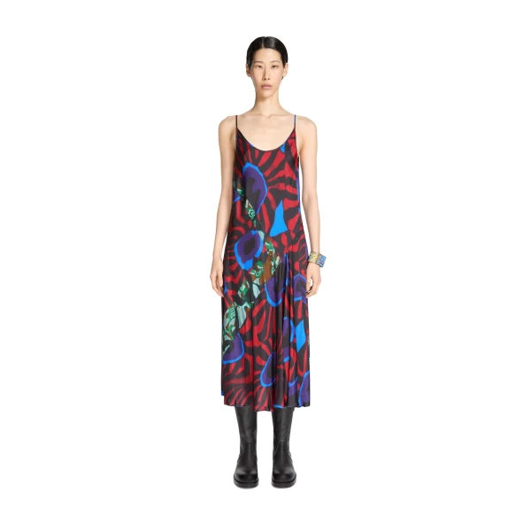 Printed slip dress in Red - Image 2