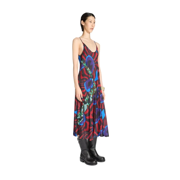 Printed slip dress in Red - Image 3